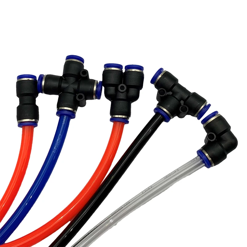 공압 피팅 퀵 커넥터 에어 호스 튜브 커넥터 10 개, 플라스틱 PU PY 4mm 6mm 8mm 10mm 12mm 플러그 푸시