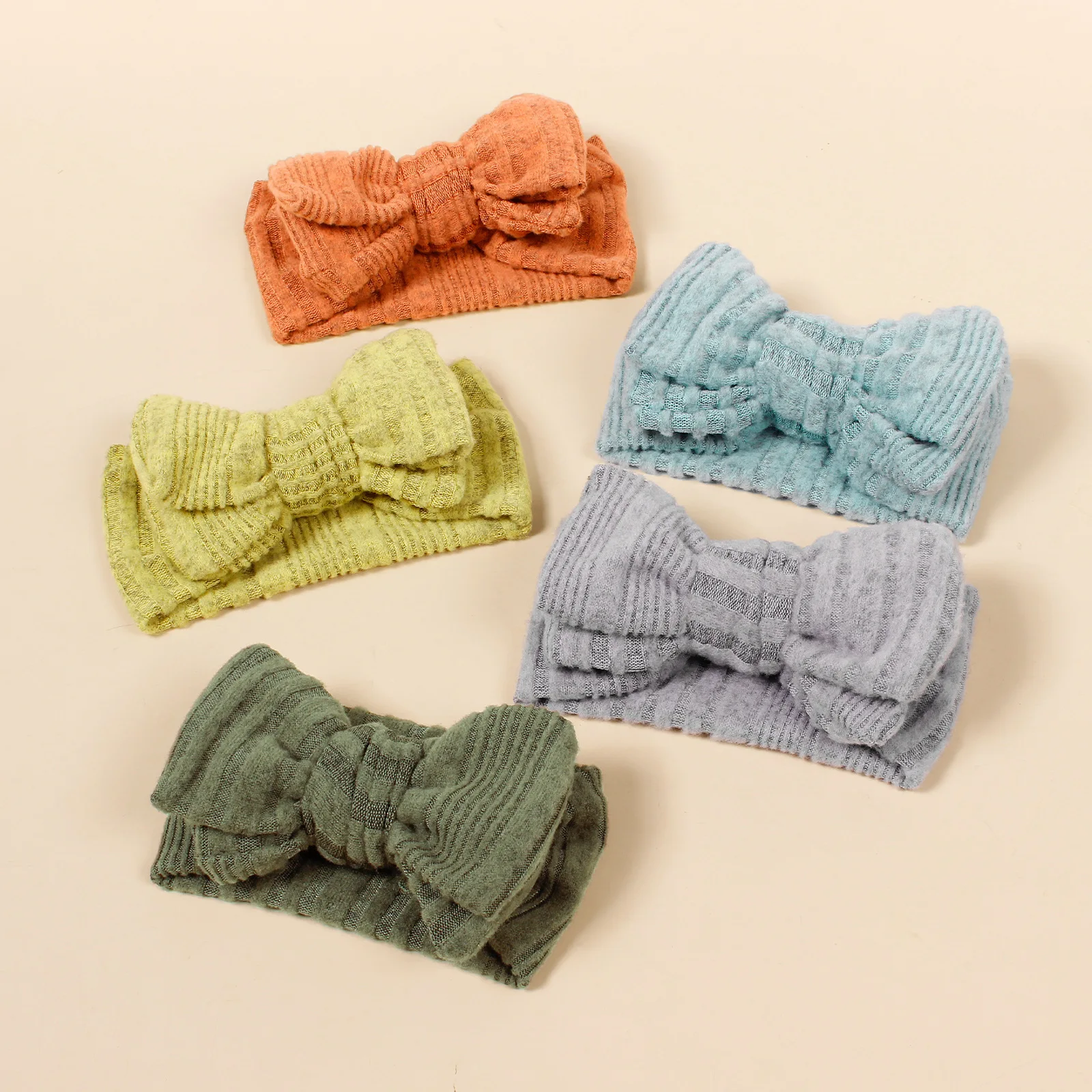 

11Pcs/Lot Large Double Layer Baby Girl Headband Knitted Knotted Bow Headwraps For Newborn Infant Hair Accessory
