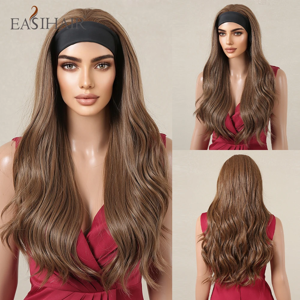 Parrucche sintetiche con fascia per capelli, lunghe, ondulate, color cenere, per donne, resistenti al calore, per feste di cosplay giornaliere_voghion.com