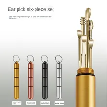

Ear Pick Stainless Steel Portable Ear Pick 6 Piece Set Ear Cleaner Double Spring Ear Picking Tool ear wax removal tool ear care