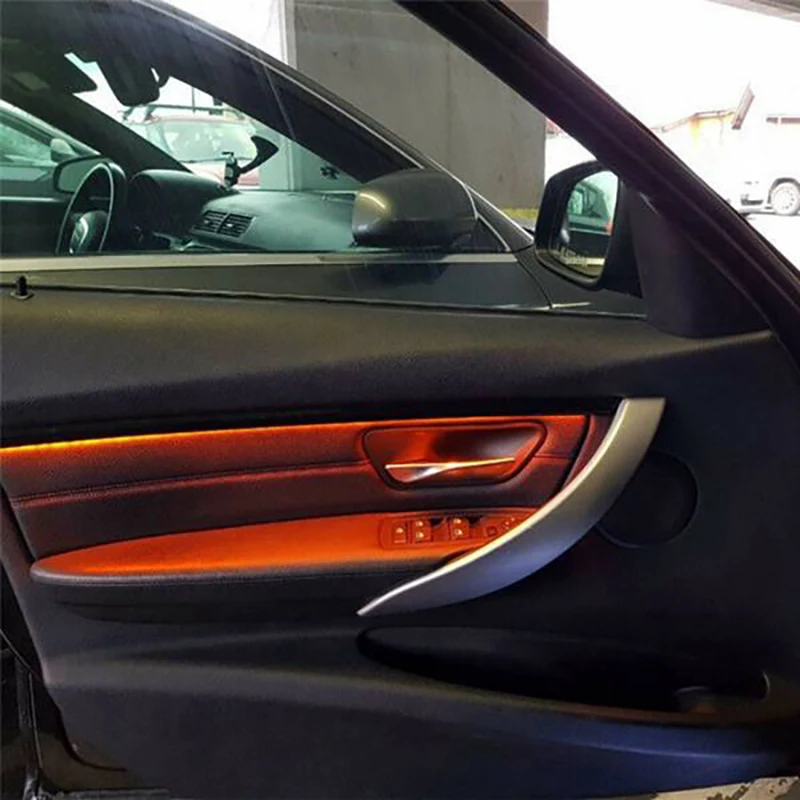 Porta Interior Tira de Luz Ambiente LED, Painel de Rádio Cromado A/C, BMW Série 3 F30 F31 2012-2018