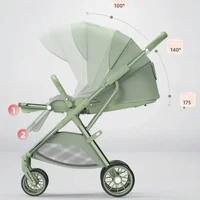 Poussette bébé portable pliable bidirectionnelle multifonction légère avec sac de maman poussette bébé à quatre roues 6
