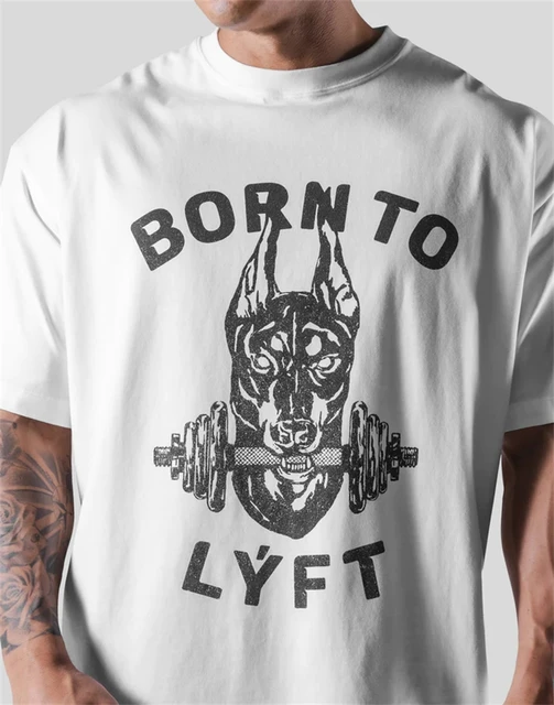 LYFT 特大のメンズ半袖Tシャツ,綿100% の服,カジュアル,レトロな犬の 