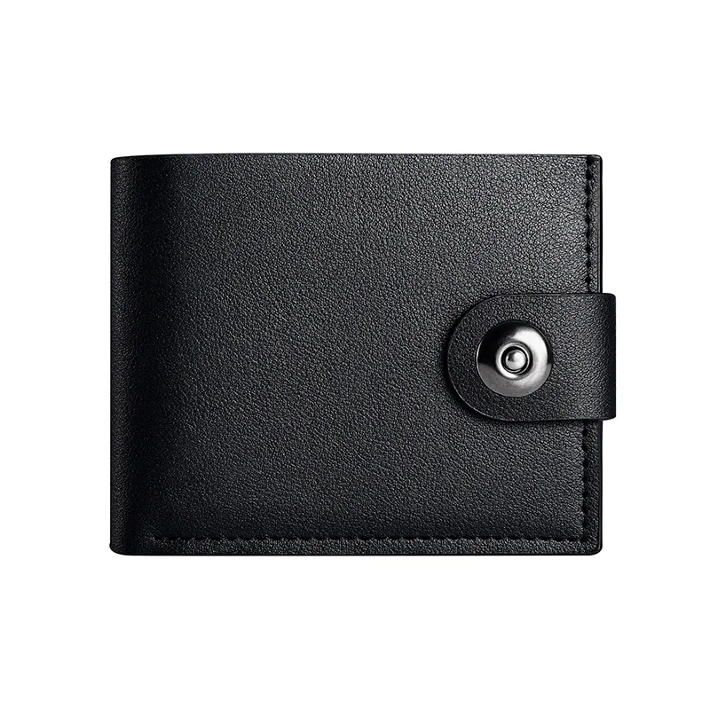 Men`s Wallet Soft Leather Buckle Short Wallet Credit Card Holder Coin Purse For Man Money Clip Small Bag 6