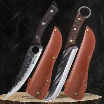 Couteau à désosser forgé en acier inoxydable avec couvercle, coupe-viande de boucher, trancheur de poisson, cuisine, 5 cr15 1