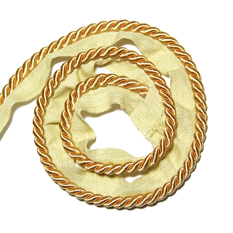 10m Gold Thick Rope Piping Lip Cord Trim Pillow Cushion Trim Upholstery Edging Sewing Supplies Rectangle Pillow Cover