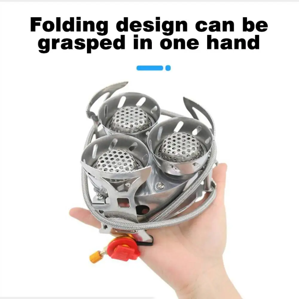 

Outdoor Portable Three Stove Picnic Mountaineering Windbreak Stove Head Camping Equipment Car Stoves Camp Cooking Accessories