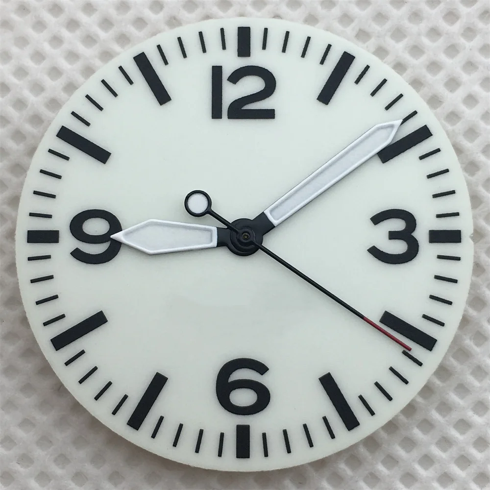29mm Black and White Full Luminous Dial with Green Luminescence