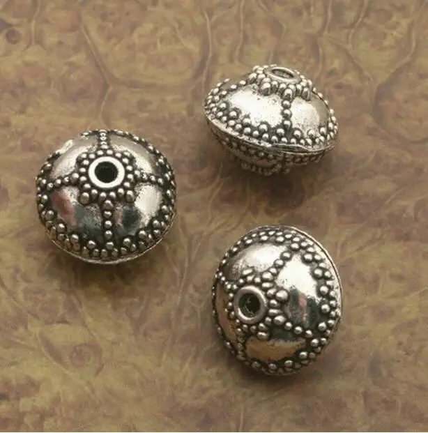 Dreamfix Large Hole Tibetan Style Silver Hair Beads 12pcs