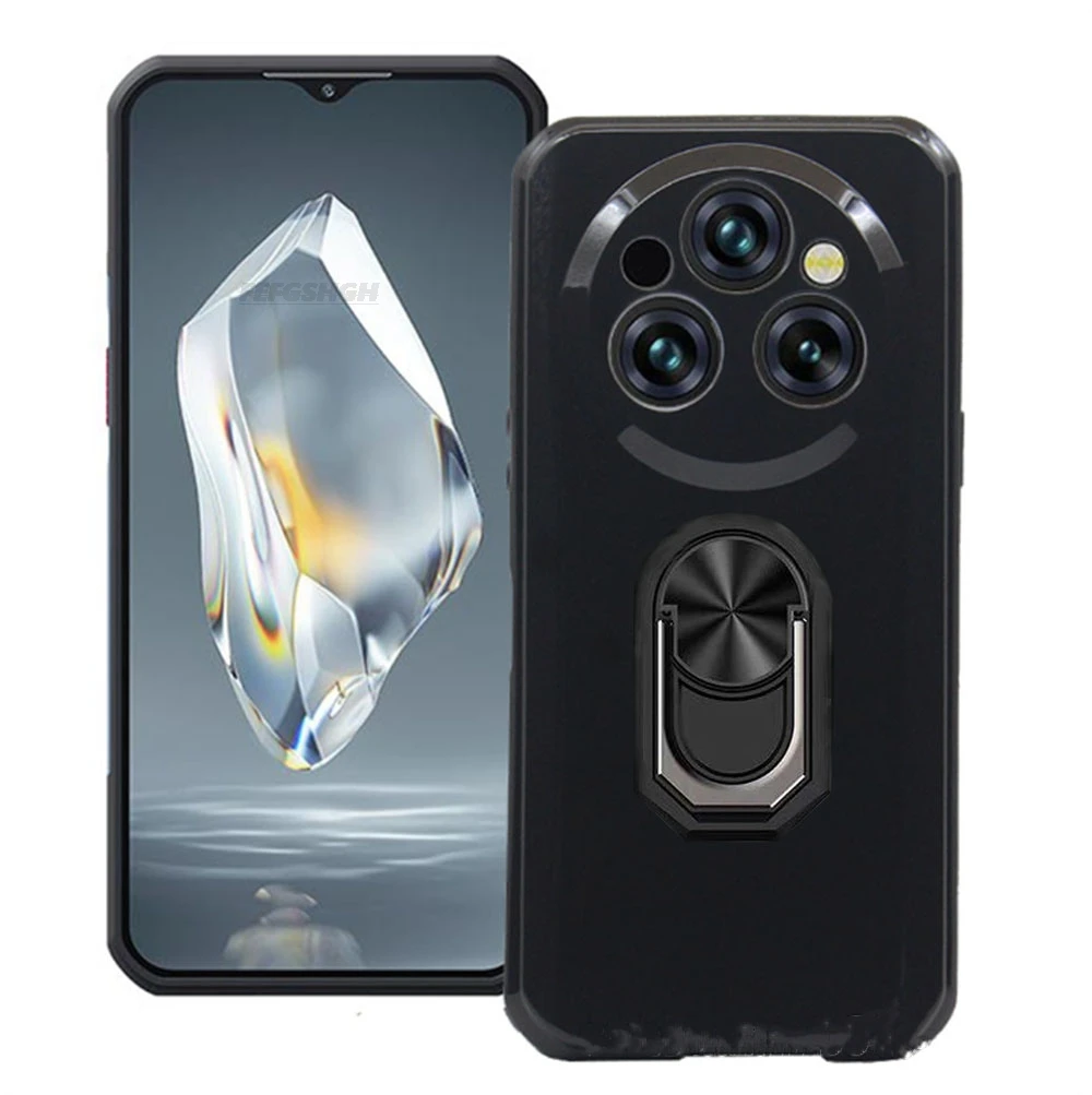 Enhanced Finger Ring Soft TPU Silicone Case with Built-in Phone Bracket