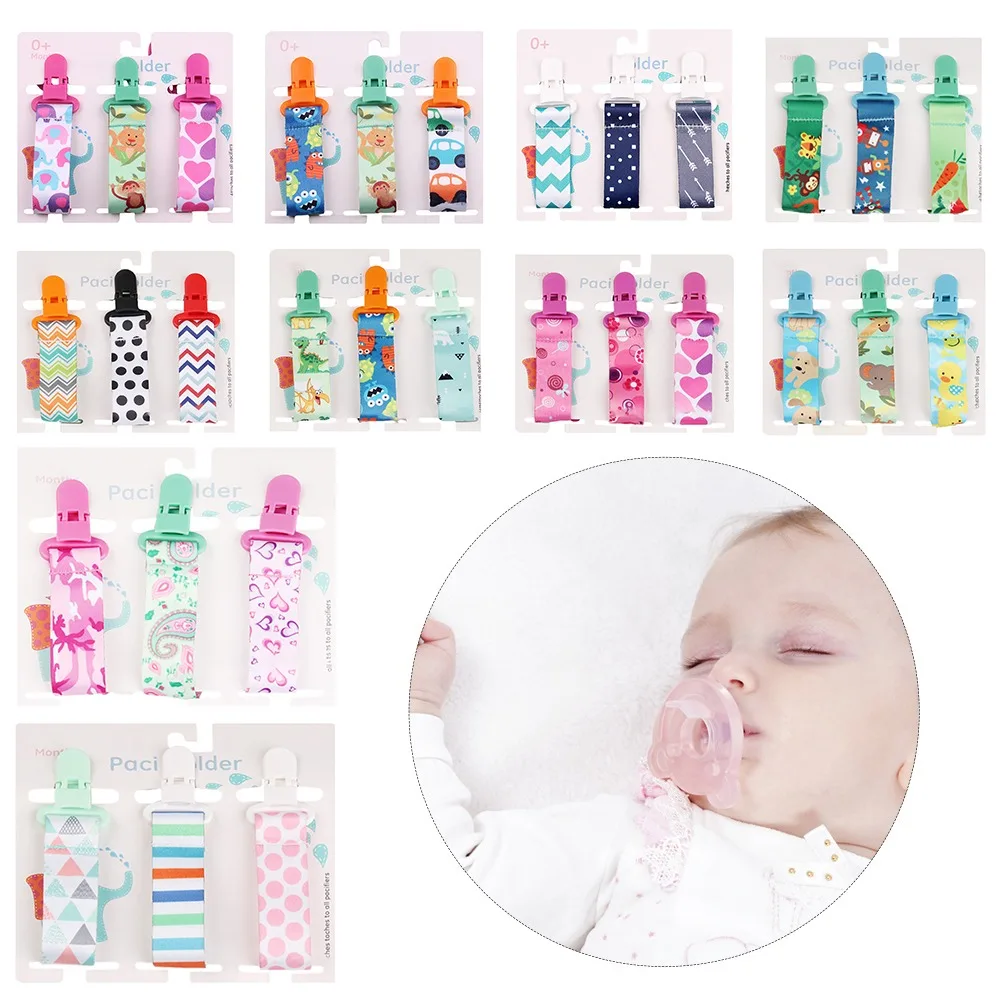 Pacifier chain pacifier clip pacifier accessories 3 Sets of Dummy Pacifier Clips Baby Care Nipple Holder Baby Pacifier Chain Brackets Carrying Brackets Gifts