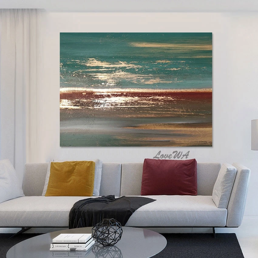 

Современный дизайн, украшение для дома, акриловая живопись ручной работы, абстрактная Золотая фольга, рисунок на холсте, Безрамная картина на стену