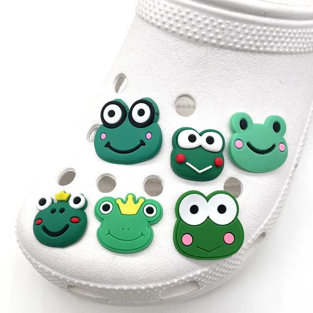 1pcs Sale Summer Cut Caetoon Croc Charms Blue Series PVC DIY Slippers  Souvenir Decoration Wholesale Charms for Boys Women Gifts