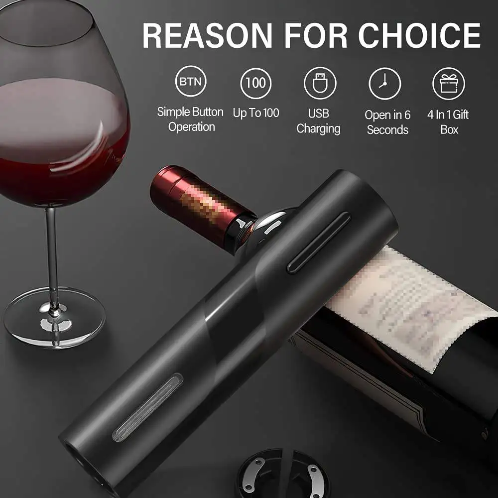 Deschizător electric de vin roșu Deschidetor de vin automat cu tirbușon pentru tăietor de folie de vin roșu Accesorii de bucătărie Gadgets Deschizător de sticle