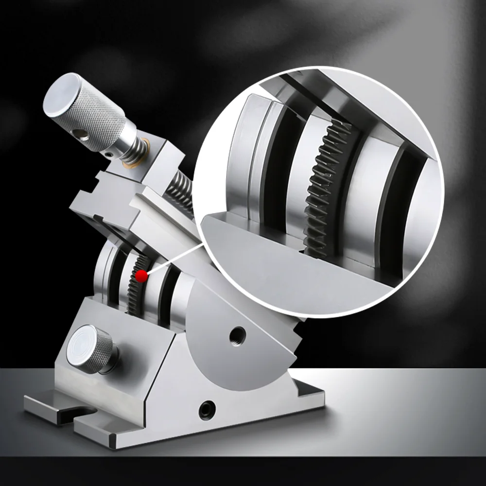 Universal Flat Jaw Precision Vise, size 2 to 3 inches, 360° Rotation Adjustable angle, Vertical tilt up to 50°, Accuracy ±0.005m 2