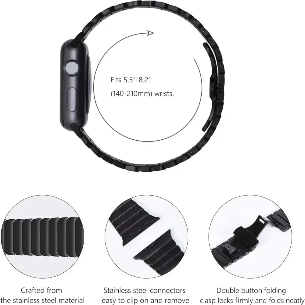 Premium Metal Strap Bracelet for Apple Watch - Comfortable Design