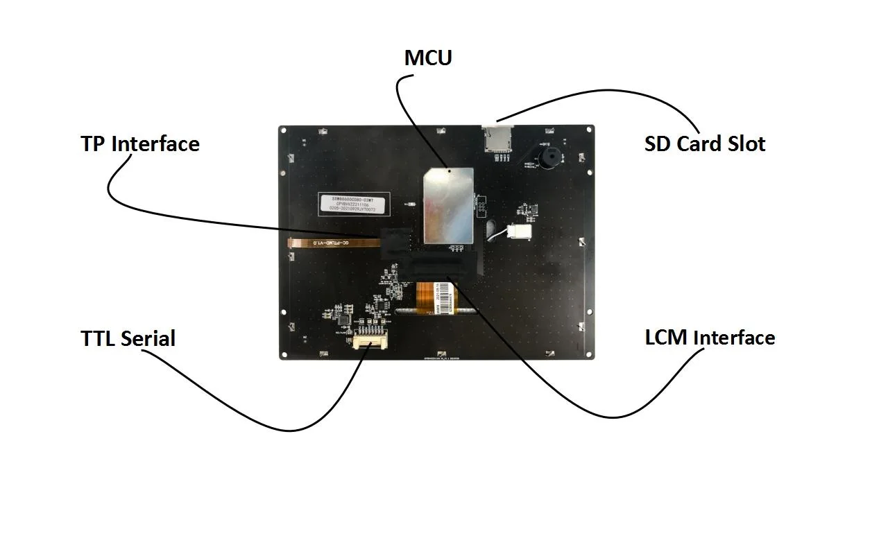 10.4 ġ  ޷ TFT LCD ÷ ġ ũ 1024*600 UART LCD 16.7M 