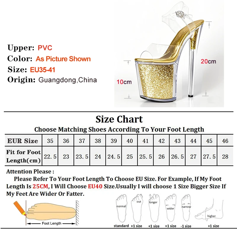 2025 New High-heeled 20cm/8inch Sandals Women Training Sexy Transparent Red  Sequins Heels 8inch Nightclub Pole Dancing Sandals