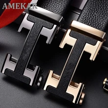 

Luxury Vintage Designer Belt H-shaped Automatic Buckle Men Genuine Real Leather Top Layer Cowhide Men's Business Pants Belt
