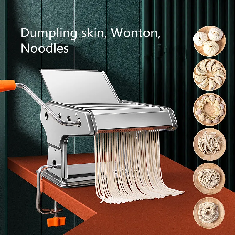 Household Kitchen Stainless Steel Manual Pasta Maker Machine Hand Crank Pastry Roller Spaghetti Noodle Maker