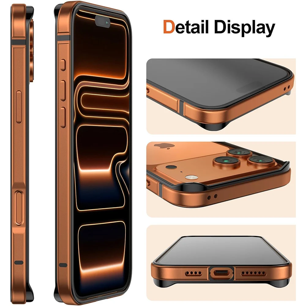 Cosmic Orange Aluminum Frame Bumper Case - Premium Phone Accessory