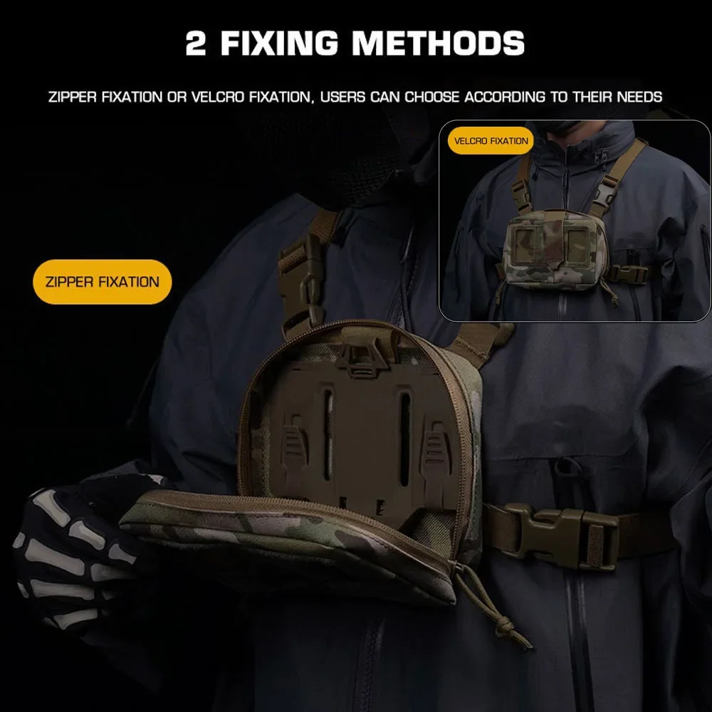 Molle Pouch Phone Folding Navigation Board Organizer Double Zipper Outdoor Hunting Airsoft Dustproof Mobile Phone Protective Bag 6