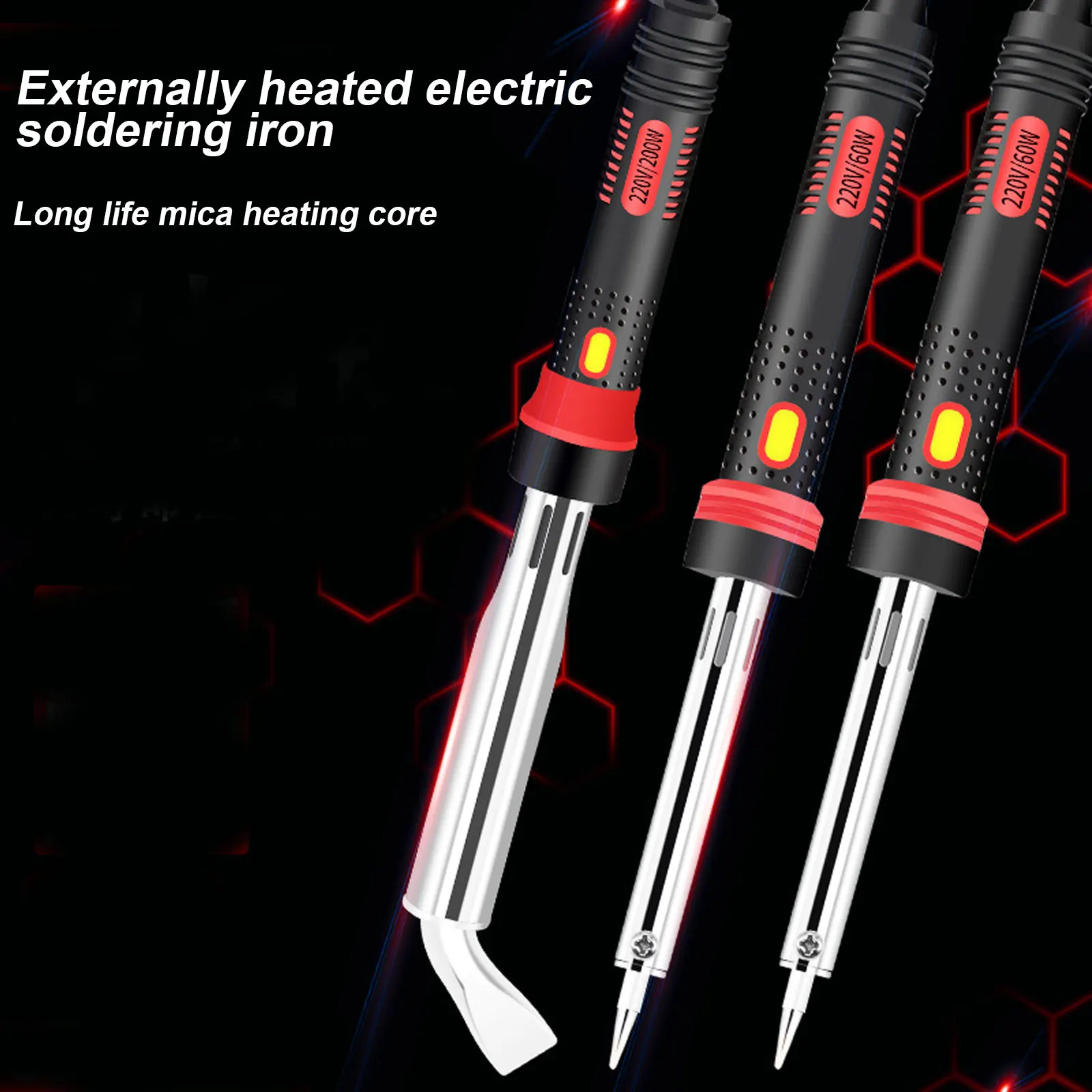 Electric Solder Iron High Power 220V External Heat Handtools Pen Type With Indicator Light 80W Safe