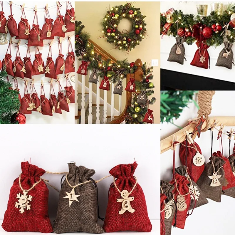 Description Picture 6 of itemMerry Christmas Advent Calendar Christmas Countdown Gift Number Stickers Label Xmas New Year Kids Gift Packaging Decoration Noel