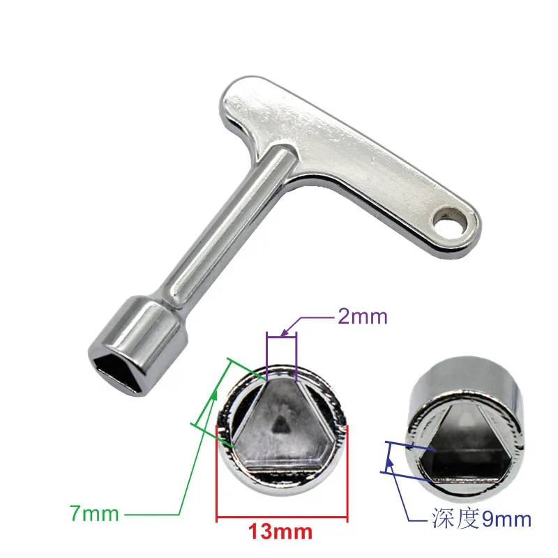 Elevator door key triangular universal train Narrow hand Triangular Key Socket Electric Cabinets Zinc alloy material 1pcs