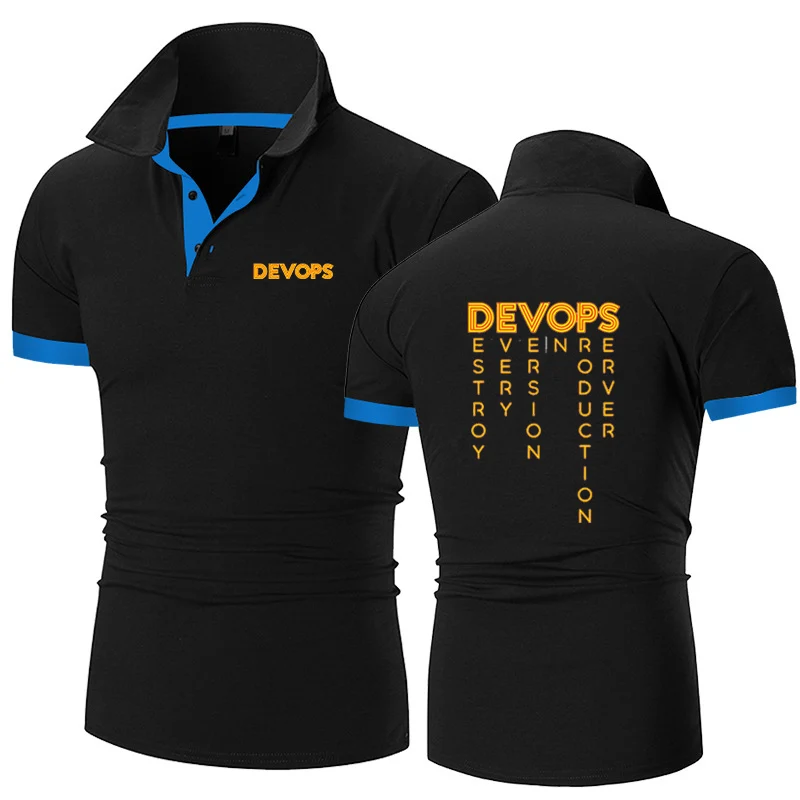 DEVOPS - The real definition of DEVOPS 2023 Mens Polo Shirts Short-sleeved Leisure comfort Breathable Summer style top Clothing