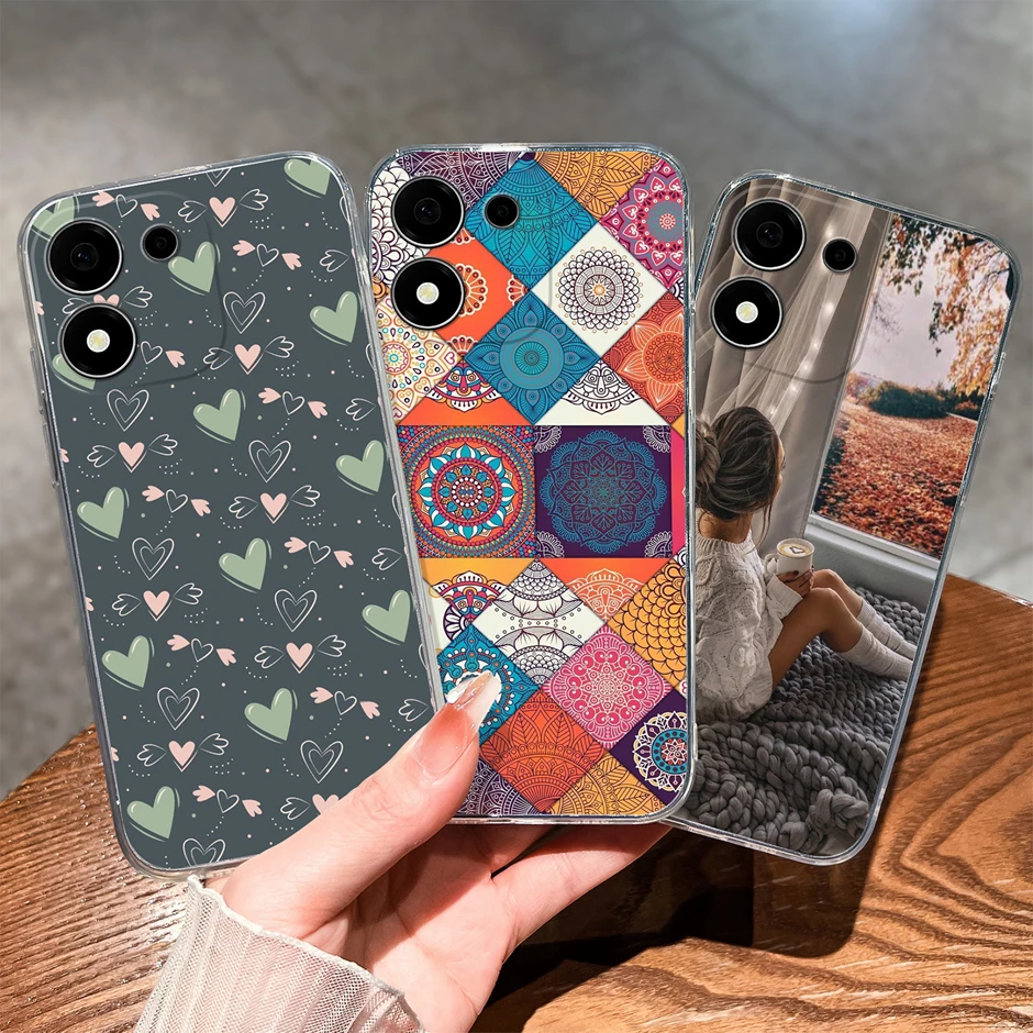 Sweet Lovely Girl Dustproof Transparent Phone Case – Creative Protective Cover