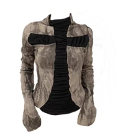 Women Casual Top Y2K Pullover Sweater Sexy Bell Sleeves Retro Gothic Splicing Pattern Design Sweatshirt Women Street Wear 1
