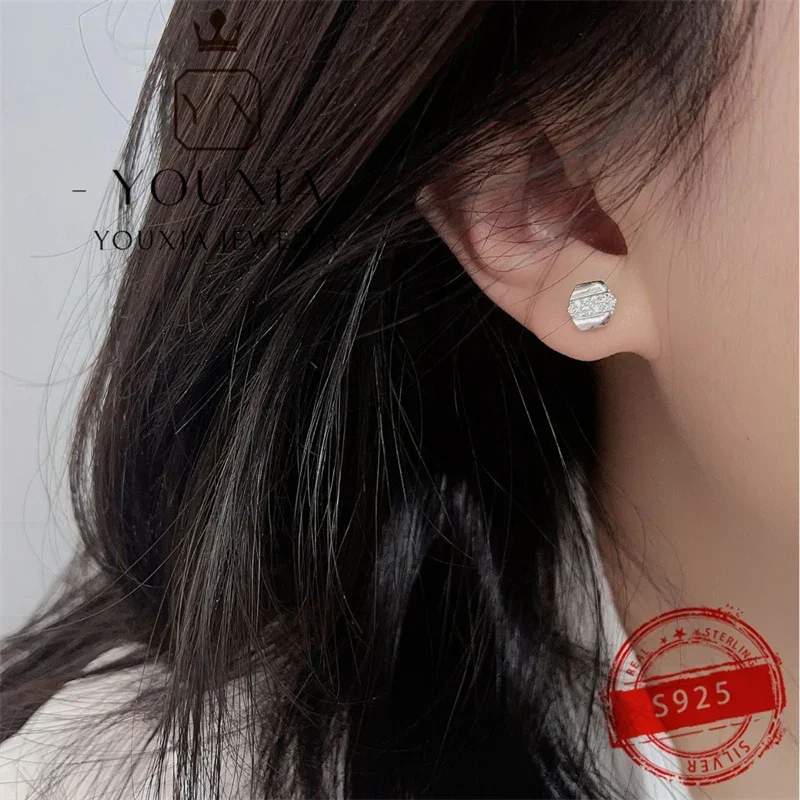 Western style Silver color Premium Series Earrings Fashion Couple Gift Sparkling Personalized Jewelry earrings for women