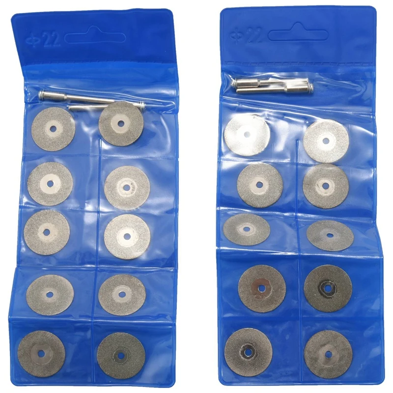 20 Pieces 22 Mm Diamond Cutting Wheel Cut Off Discs Coated Rotary Tools With 4 Pack Mandrel Rotary Tool For Drill Dremel gnaw cutting pieces