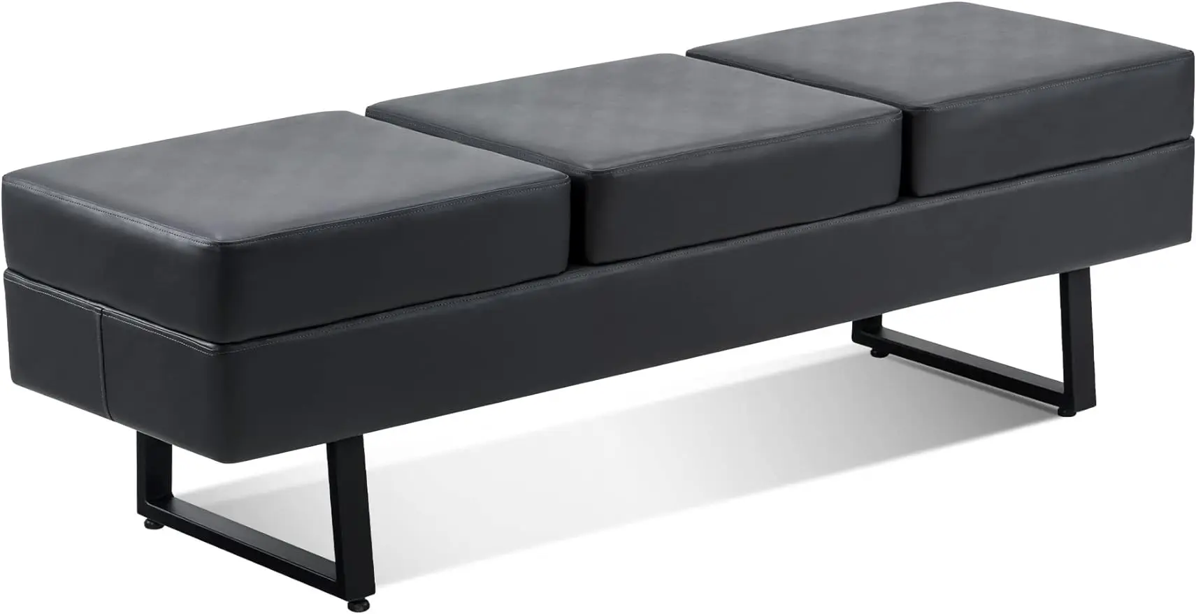 

Waiting Room Chairs, Heavy Duty Office Guest Reception Bench, Faux Leather Upholstered Lobby Chairs for Salon