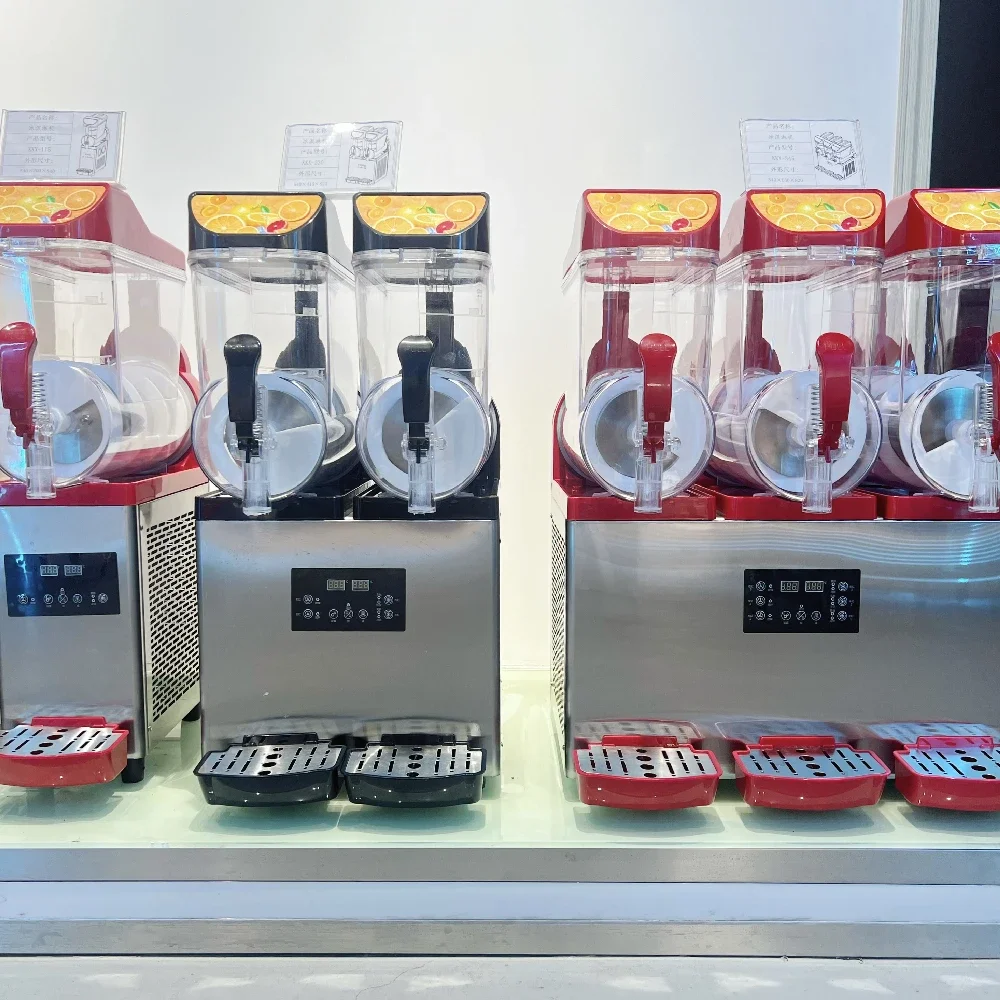 Commercial 3 Tank Beverage Dispenser Electric Cold Drink Machine Stainless Steel Slush Machine