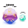 Bescon Jumbo 20 Sides Dice 1.5 inch in Colorful Multi-layer Design, 38MM Over-sized D20 Dice Big Size Multi Layered Rich Colors 5