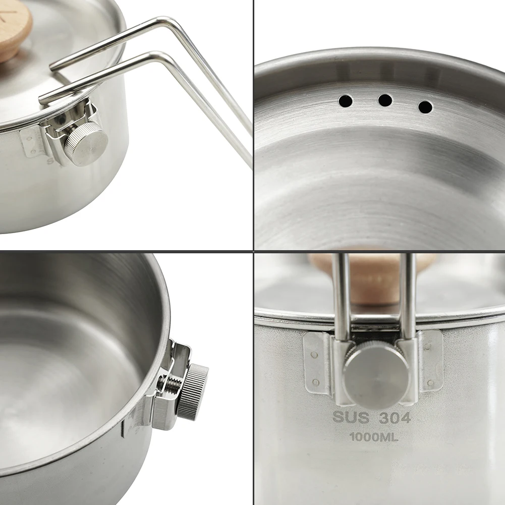 Stainless Steel Camping Pot Camp Cooking Pot Camping Boutique