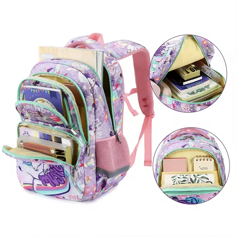 High Quality Unicorn Primary School Students Backpacks Kids Cartoon School Bag Waterproof mochilas
