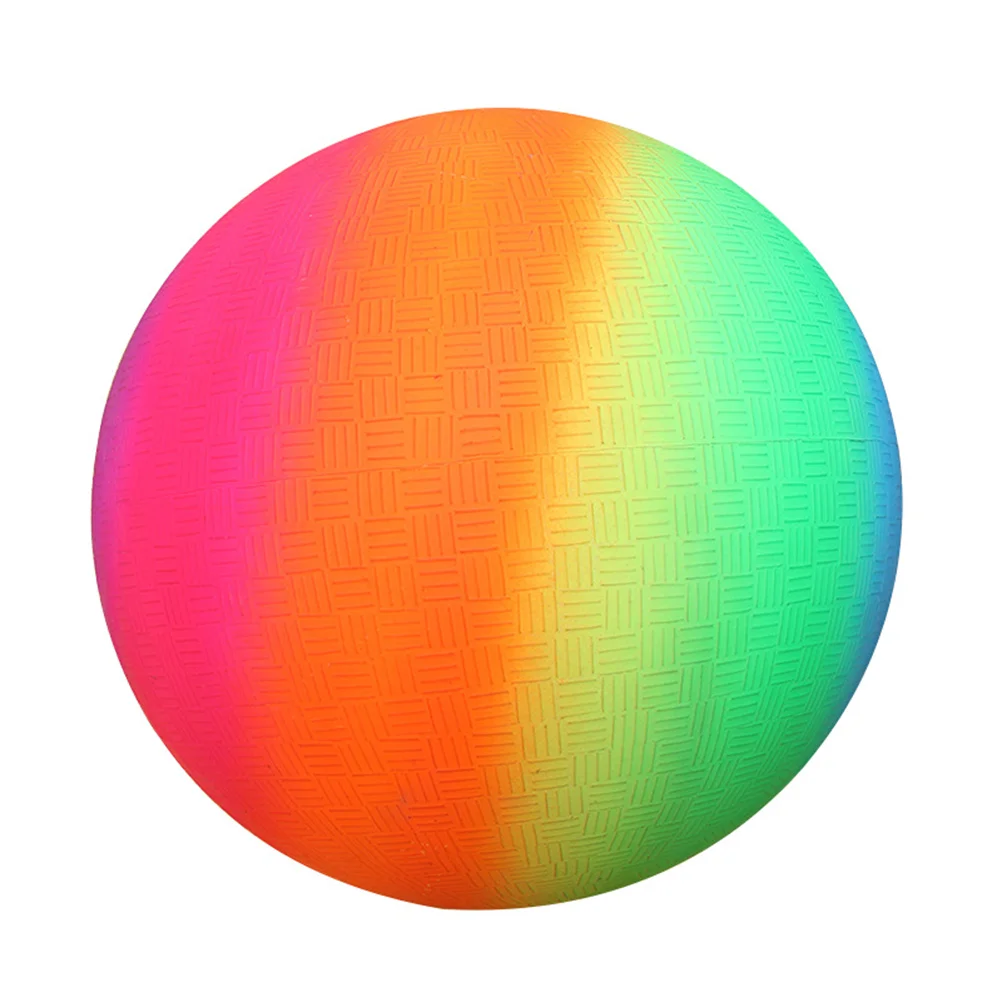 2 Pcs Rainbow Balls Bounce Play Kids Playing for Pool Handball Beach Child Flaping Kickball 5