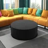Black Round Coffee Table Modern Side Table End Table for Living Room, Wood Circle Drum Coffee Tables Contemporary Livin 5