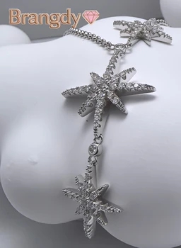 Brangdy Luxury Popular Fashionable Large Areas Moissanite Diamond Pure Silver Necklace Hot Sale High Quality