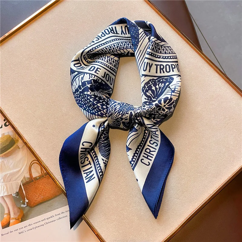 Ladies' Luxury Scarf Square Scarf for Women Neckerchief Female Headband Hair Wrap Print Ladies Foulard Fashion Hijab Bandana 5