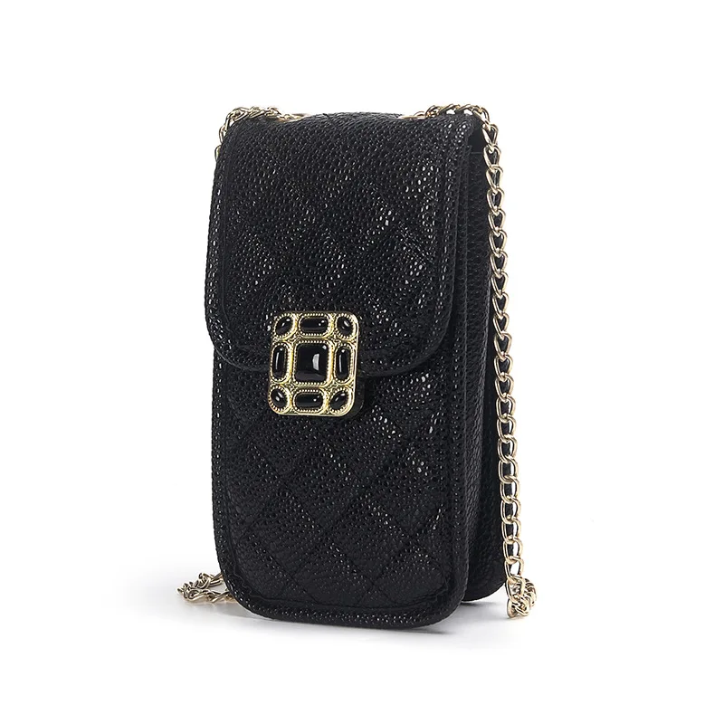 Mobile Phone Bag Female Korean Version of Fashion Multifunctional Cross-body Shoulder Bag Lock Embroidery Simple Chain Bag