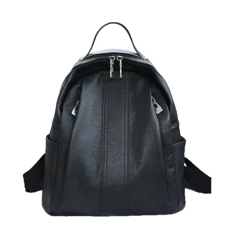 Layer Soft Leather Backpack Women Fashion Large Capacity Backpack