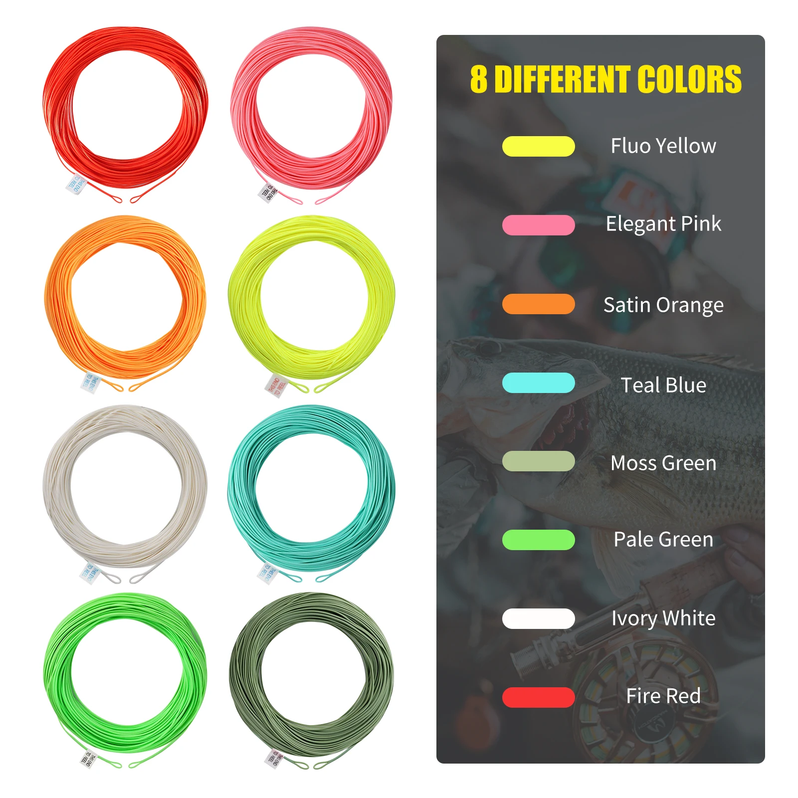 Premium Weight Forward Floating Fly Fishing Line with Dual Welded Loops - 100FT
