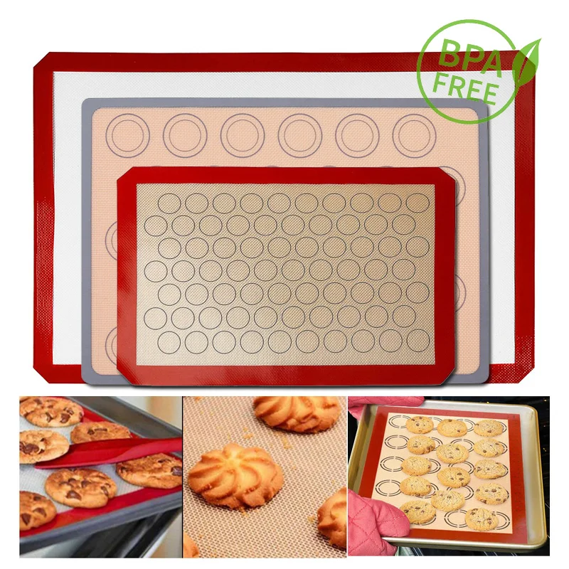 60/40/30cm Silicone Baking Mat Macaroon Cookie Pad Dough Rolling Mat Non-Stick Oven Sheet Liner Pastry Tools Kitchen Accessories