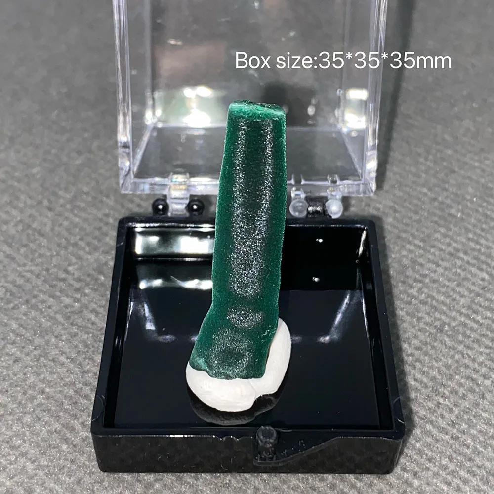 100% Natural Columnar Green Malachite (Aperture) Rough Mineral Specimen Healing Crystal +Box size:35*35*35mm