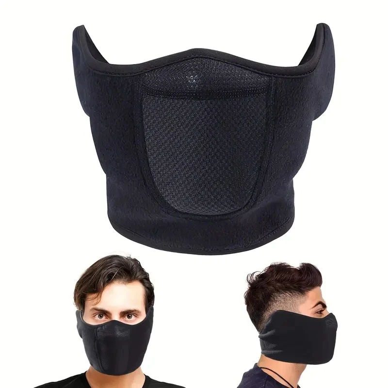 Masque chaud coupe-vent pour la pêche en plein air, pour sport, course à pied, cyclisme, demi-masque polaire, Protection des oreilles, hiver