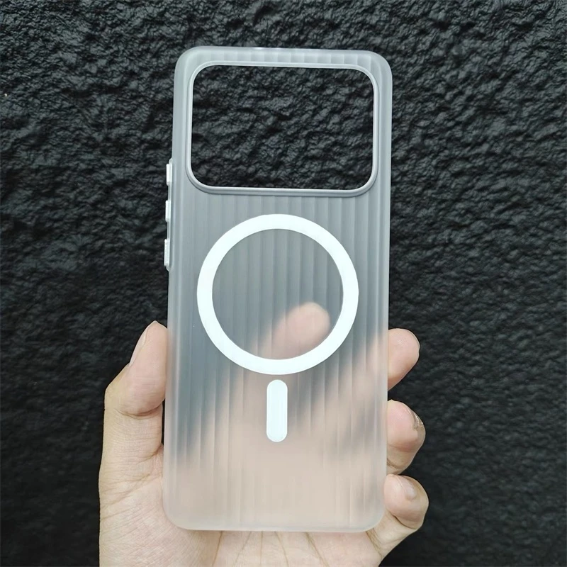 Magnetic Matte Transparent Luggage Stripe Slim Case